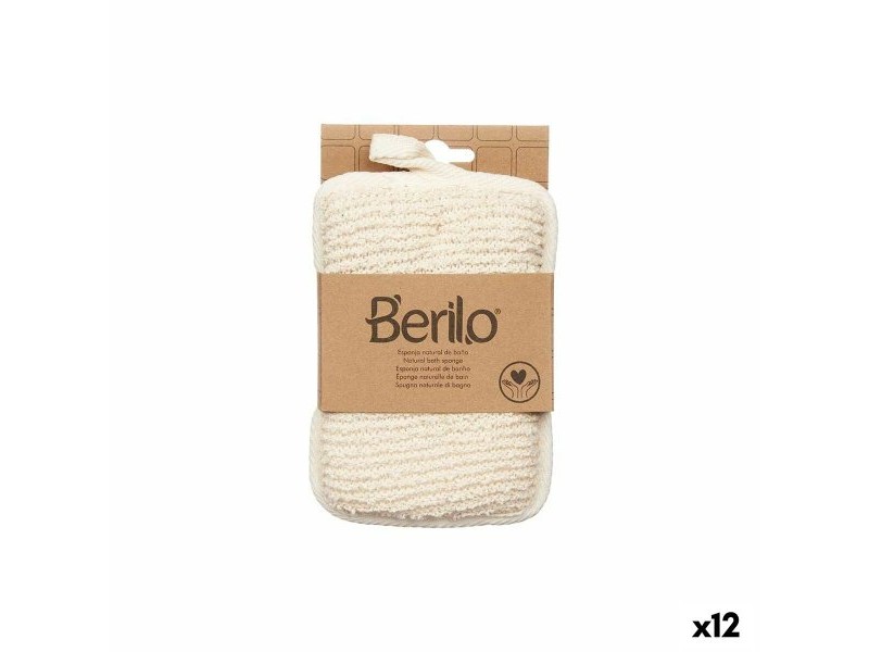 Гъба за Тяло Berilo Бял Бежов 11 x 16,5 x 2 cm (12 броя)