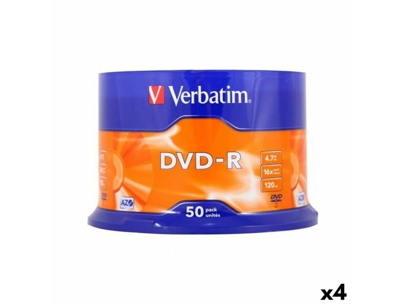 DVD-R Verbatim 4,7 GB 16x 50 Части (4 броя)