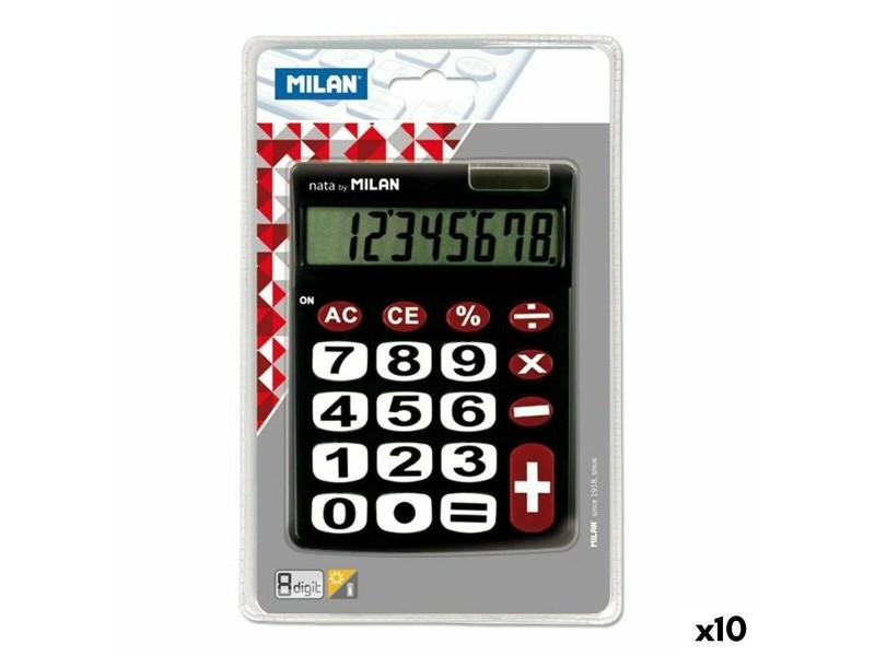 Калкулатор Milan Dual Черен 14,5 x 10,6 x 2,1 cm (10 броя)