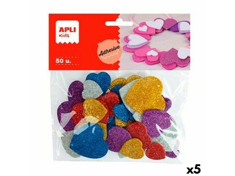 Стикери Apli Многоцветен Сърце 50 Части (5 броя)