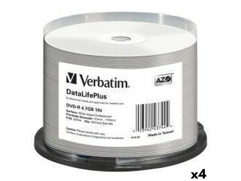DVD-R Verbatim DATALIFE PLUS 4,7 GB 16x 50 Части (4 броя)