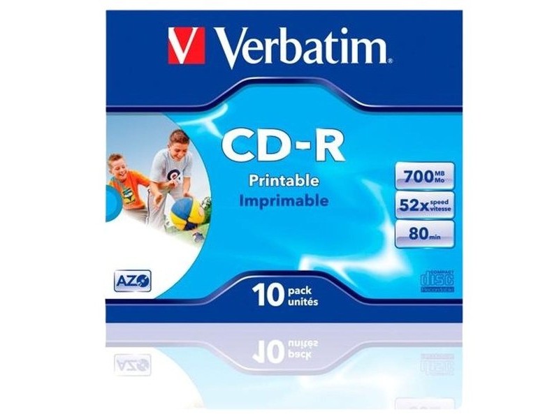 CD-R Verbatim CD-R AZO 700 MB 52x 10 Части (10 броя)