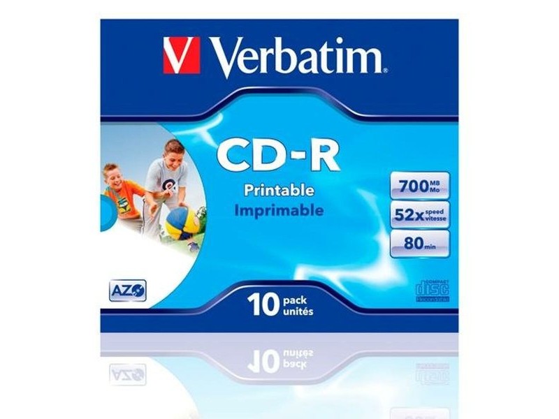 CD-R Verbatim CD-R AZO 700 MB 52x 10 Части (10 броя)