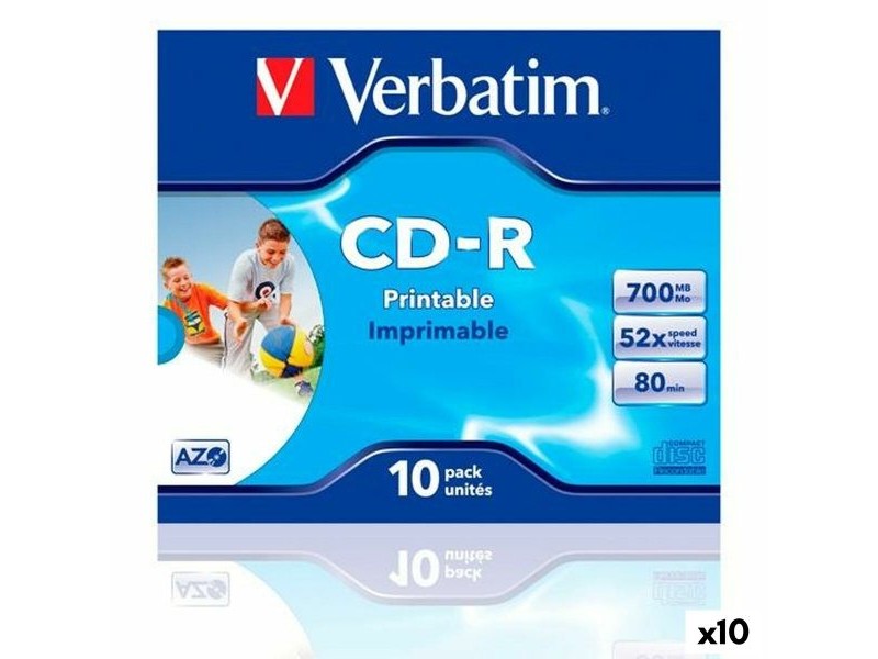 CD-R Verbatim CD-R AZO 700 MB 52x 10 Части (10 броя)