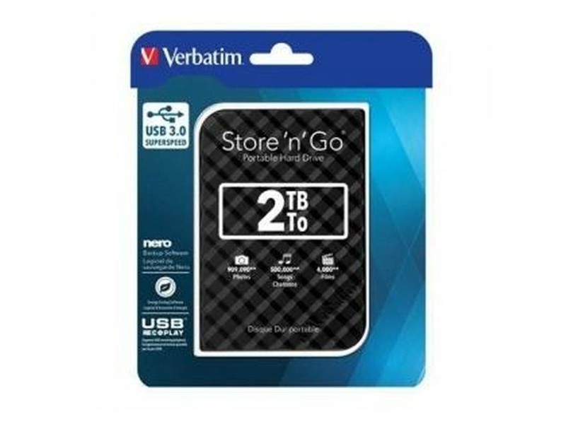 Външен харддиск Verbatim STORE 'N' GO GEN 2 Черен HDD 2 TB (4 броя)