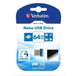 USB стик Verbatim NANO STORE'N'STAY Син Черен 64 GB (10 броя)