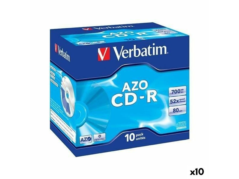 CD-R Verbatim AZO 700 MB 52x 10 Части (10 броя)