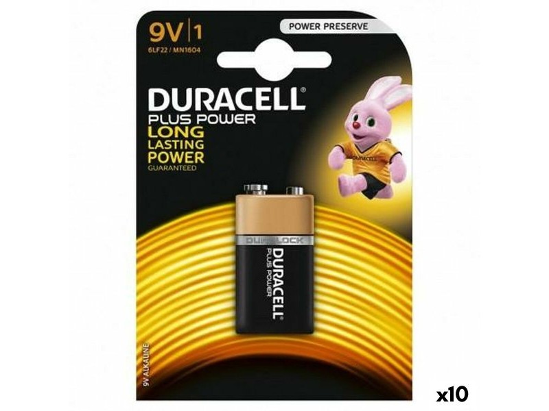 Алкална батерия DURACELL 9 V 6LR61 (10 броя)