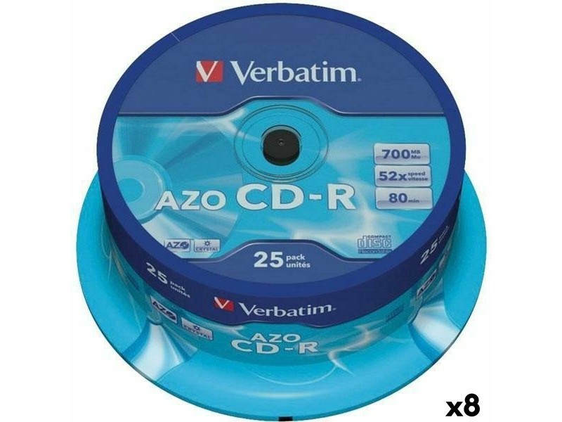 CD-R Verbatim Azo 700 MB 52x 25 Части (8 броя)