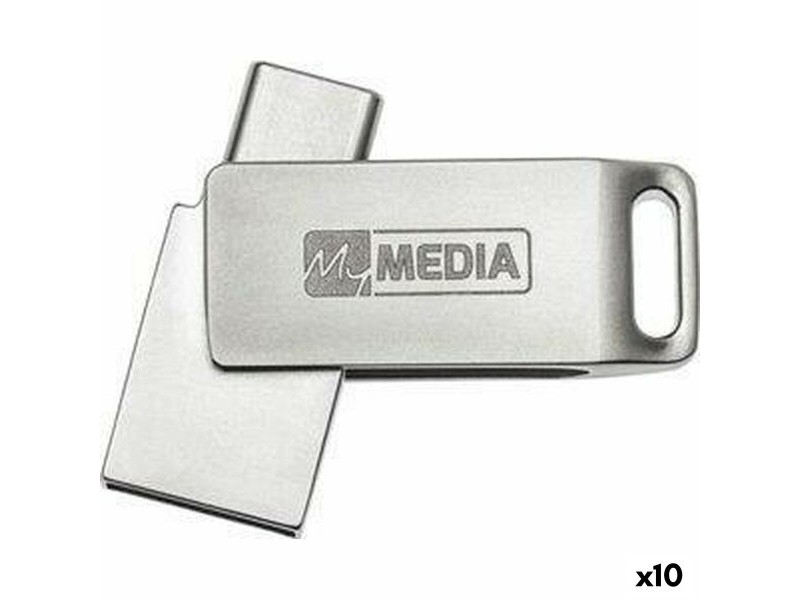 USB стик MyMedia HIGH SPEED DUAL Сребрист 128 GB (10 броя)