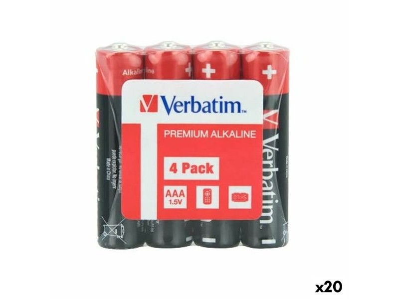 LR03 Алкални батерии Verbatim Premium 1,5 V AAA 4 Части (20 броя)