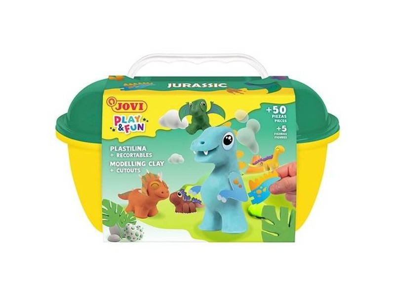Игра от Пластелин Jovi PLAY&FUN JURASIC Многоцветен (4 броя)