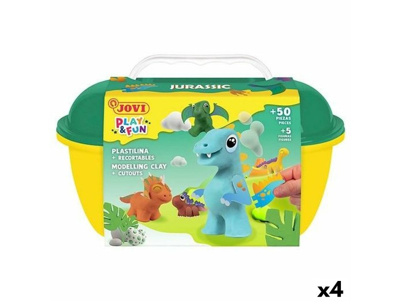 Игра от Пластелин Jovi PLAY&FUN JURASIC Многоцветен (4 броя)