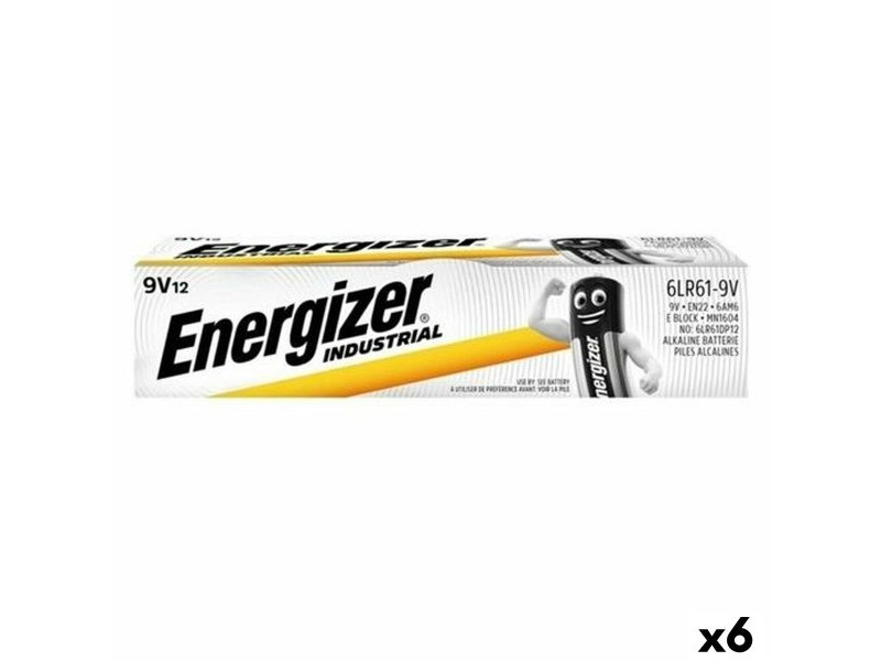 Алкални батерии Energizer 9 V 6LR61 12 Части (6 броя)
