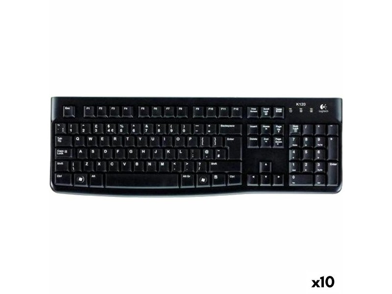 Клавиатура Logitech K120 Черен Испанска Qwerty (10 броя)