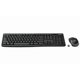 Kлаиатура с безжична мишка Logitech DESKTOP MK270 Черен Испанска Qwerty (6 броя)