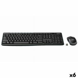 Kлаиатура с безжична мишка Logitech DESKTOP MK270 Черен Испанска Qwerty (6 броя)