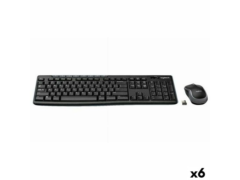 Kлаиатура с безжична мишка Logitech DESKTOP MK270 Черен Испанска Qwerty (6 броя)
