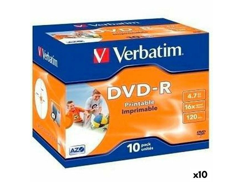 DVD-R Verbatim 4,7 GB 16x 10 Части (10 броя)