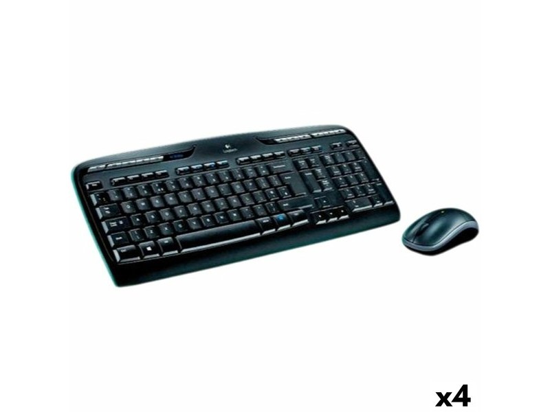 Клавиатура с мишка Logitech MK330 Черен Испанска Qwerty (4 броя)