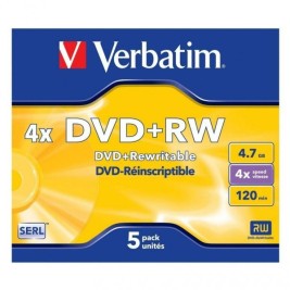 DVD+RW Verbatim 4,7 GB 4x 5 Части (20 броя)