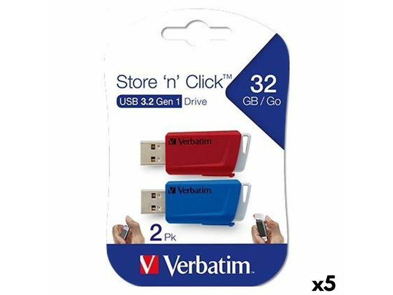 USB стик Verbatim Многоцветен 32 GB 2 Части (5 броя)