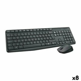 Клавиатура с мишка Logitech MK235 Черен Испанска Qwerty (8 броя)