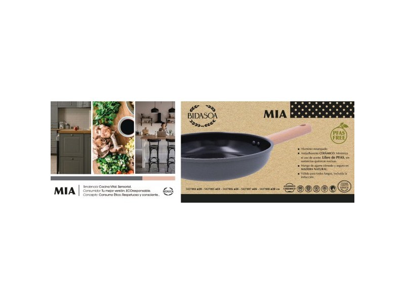 Тиган Bidasoa Mia Сив Метал Ø 24 cm (6 броя)