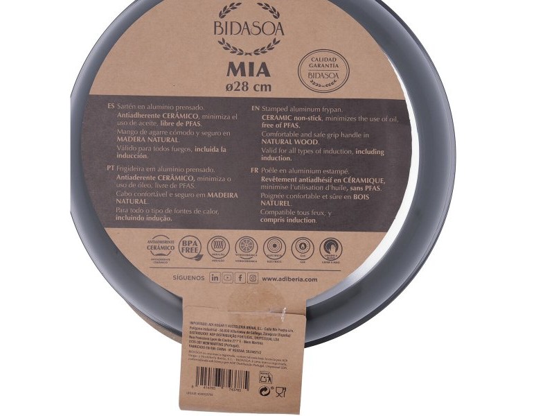 Тиган Bidasoa Mia Сив Метал Ø 28 cm (6 броя)