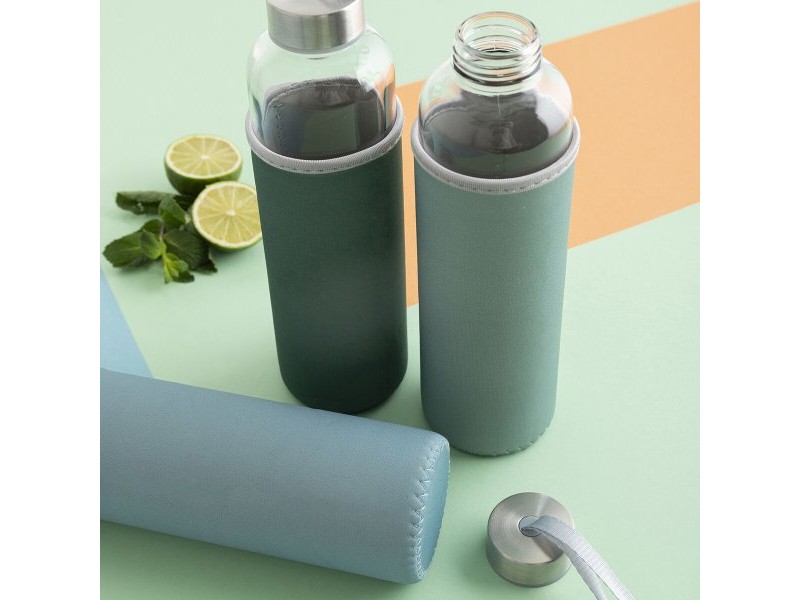 Бутилка за вода Quid Quidate Син Cтъкло 600 ml (12 броя)