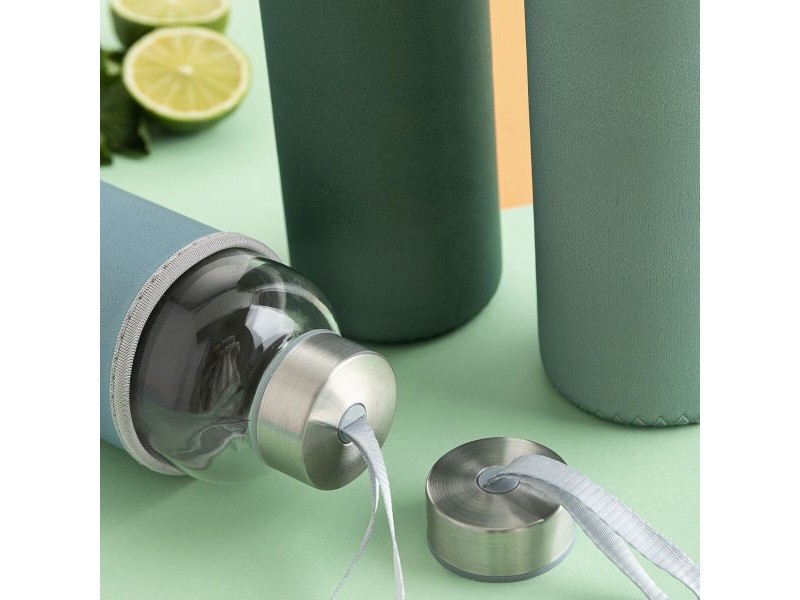 Бутилка за вода Quid Quidate Син Cтъкло 600 ml (12 броя)