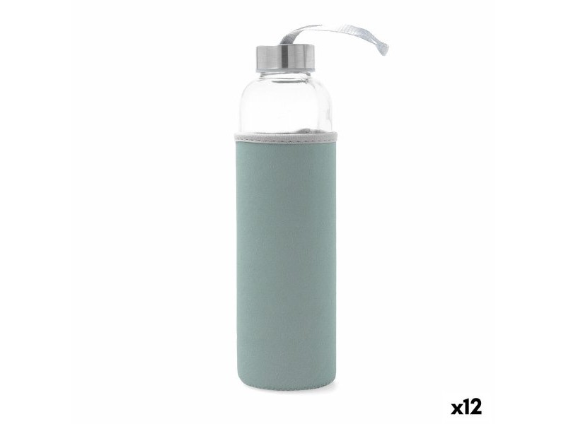 Бутилка за вода Quid Quidate Син Cтъкло 600 ml (12 броя)