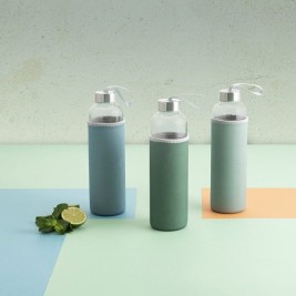 Бутилка за вода Quid Quidate Сив Cтъкло 600 ml (12 броя)
