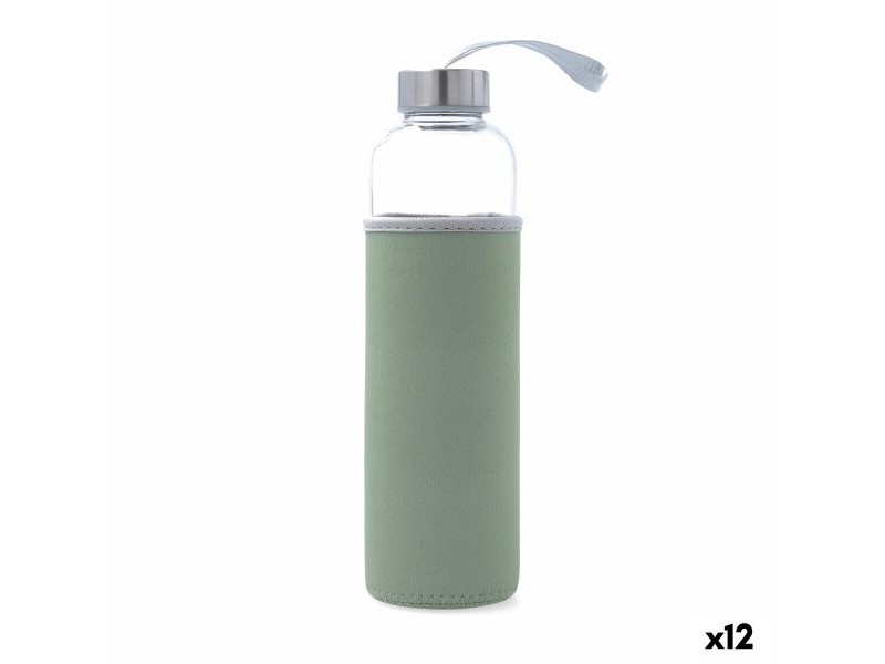 Бутилка за вода Quid Quidate Сив Cтъкло 600 ml (12 броя)
