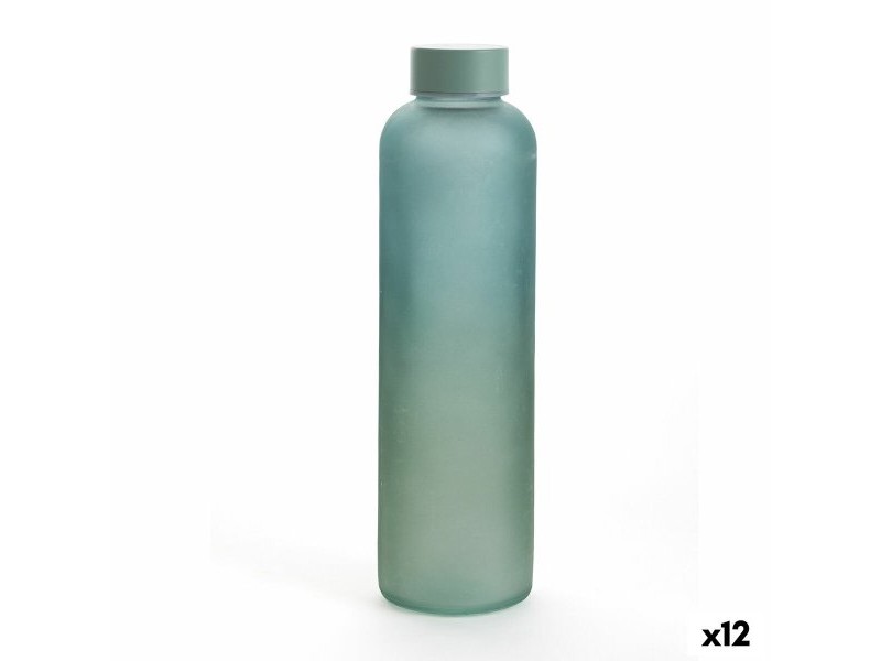 Бутилка за вода Quid Quidate цвят тюркоаз Cтъкло 600 ml (12 броя)