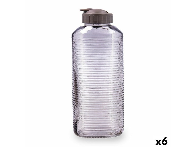 Бутилка за вода Quid Velvet Сив Cтъкло 1,8 L (6 броя)