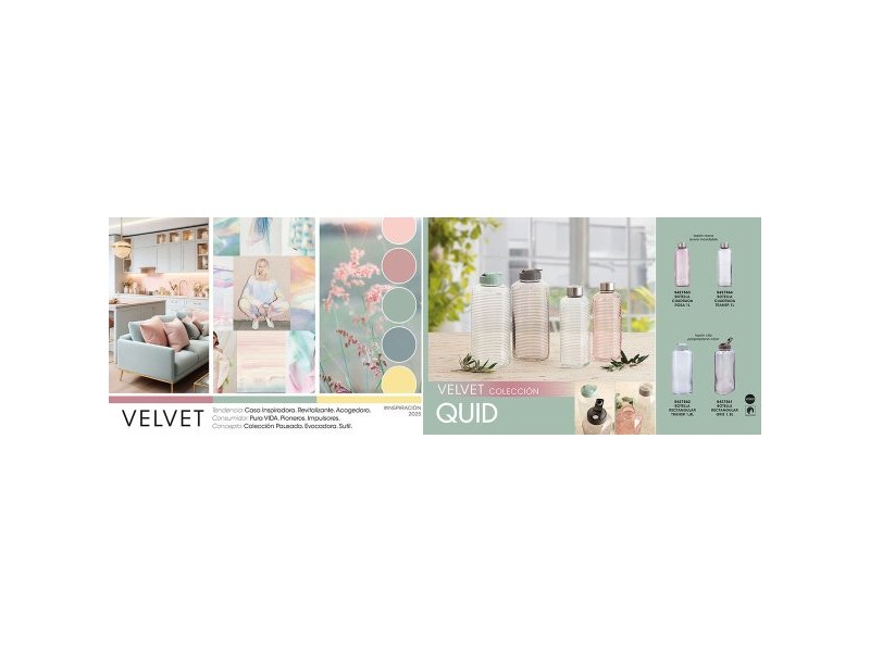 Бутилка за вода Quid Velvet Прозрачен Cтъкло 1 L (12 броя)