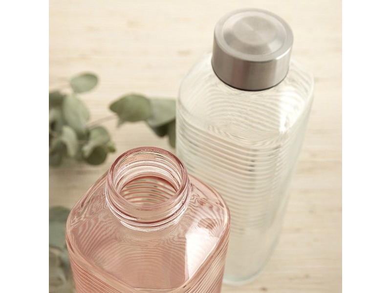 Бутилка за вода Quid Velvet Прозрачен Cтъкло 1 L (12 броя)