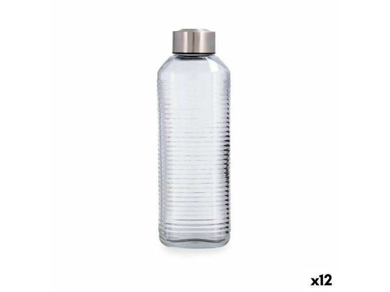 Бутилка за вода Quid Velvet Прозрачен Cтъкло 1 L (12 броя)