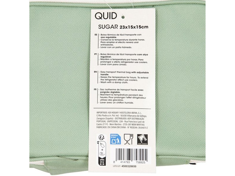 Хладилна Чанта Quid Sugar Зелен 23 x 15 x 15 cm (6 броя)