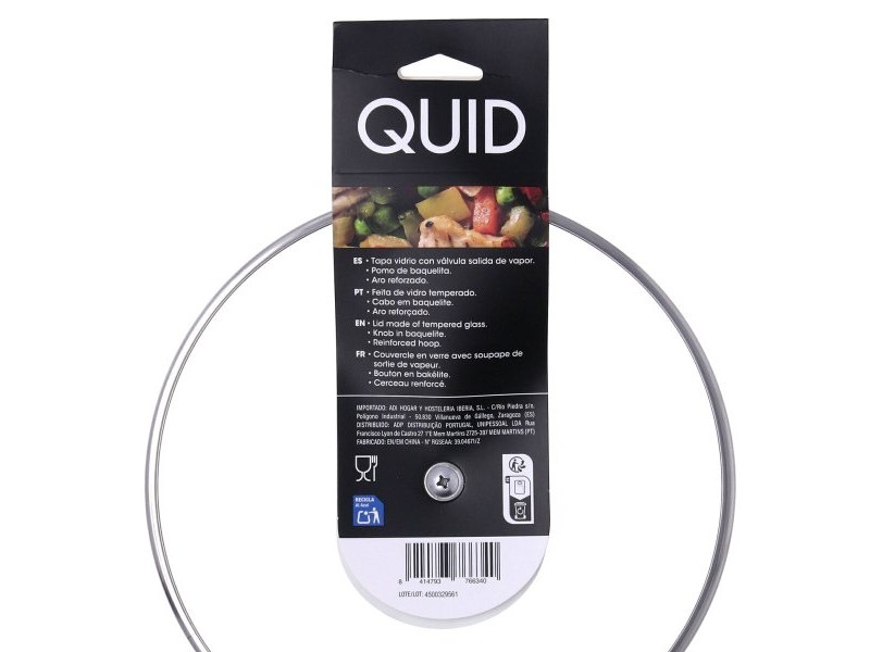 Капак за Тиган Quid Renova Прозрачен Cтъкло Ø 22 cm (6 броя)