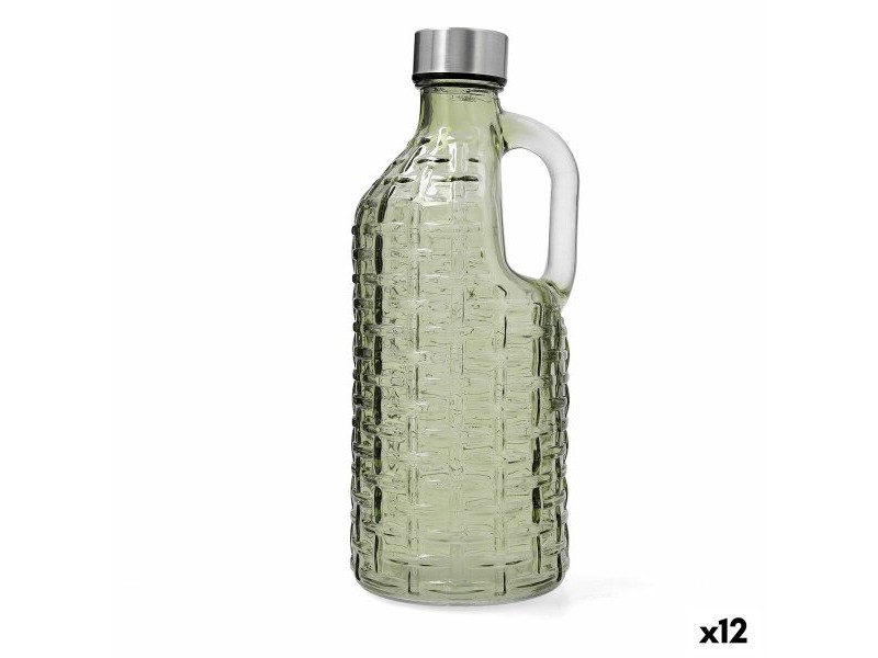 Бутилка за вода Quid Calypso Зелен Cтъкло 1 L (12 броя)