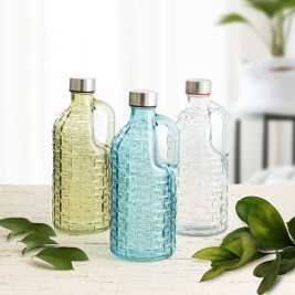 Бутилка за вода Quid Calypso Син Cтъкло 1 L (12 броя)