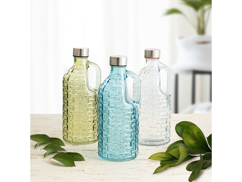 Бутилка за вода Quid Calypso Прозрачен Cтъкло 1 L (12 броя)
