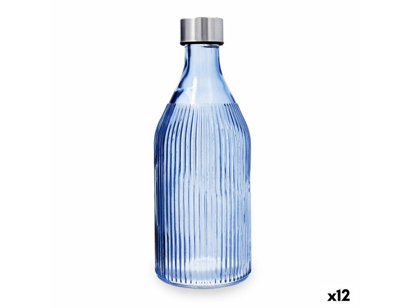 Бутилка за вода Quid Maison Морско син Cтъкло 1 L (12 броя)