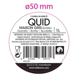 Бутилка за вода Quid Maison Сив Cтъкло 1 L (12 броя)