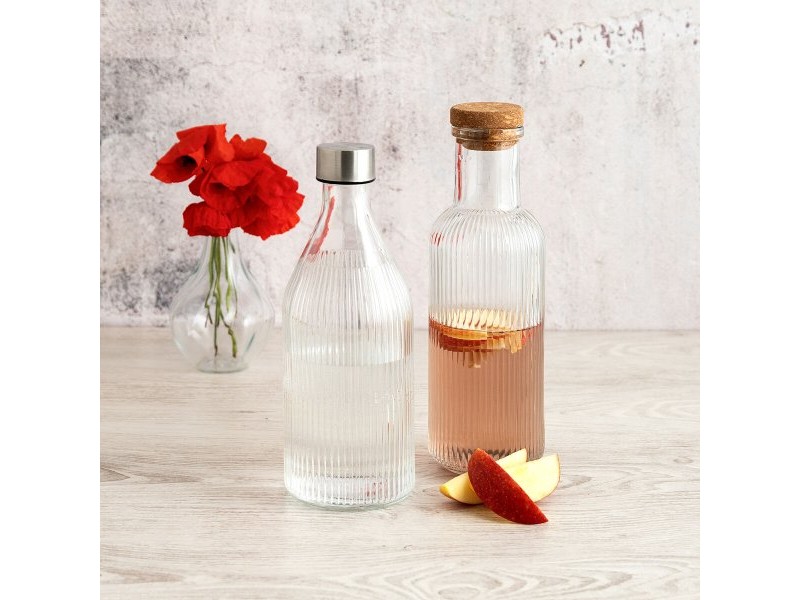 Бутилка за вода Quid Maison Сив Cтъкло 1 L (12 броя)