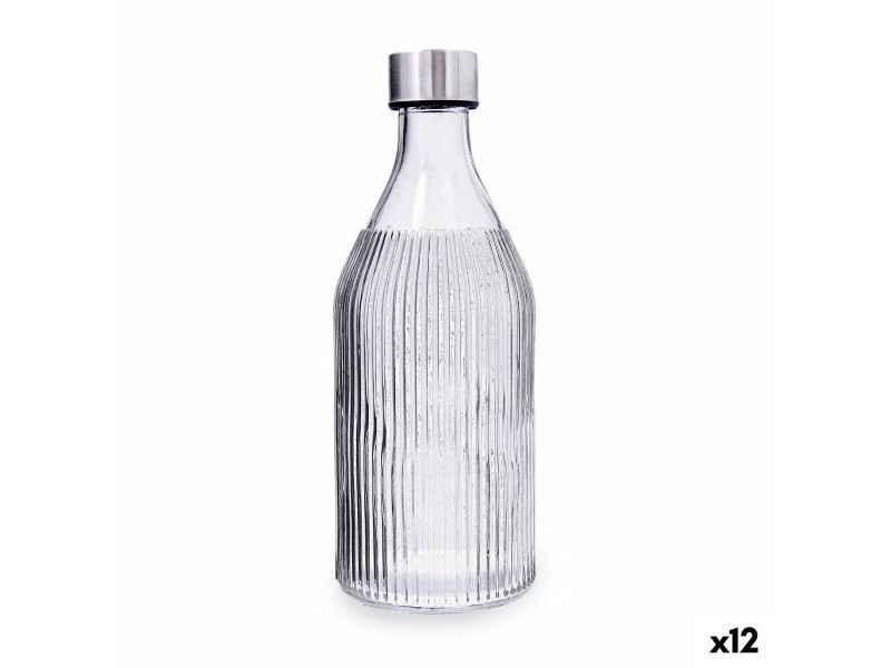Бутилка за вода Quid Maison Сив Cтъкло 1 L (12 броя)