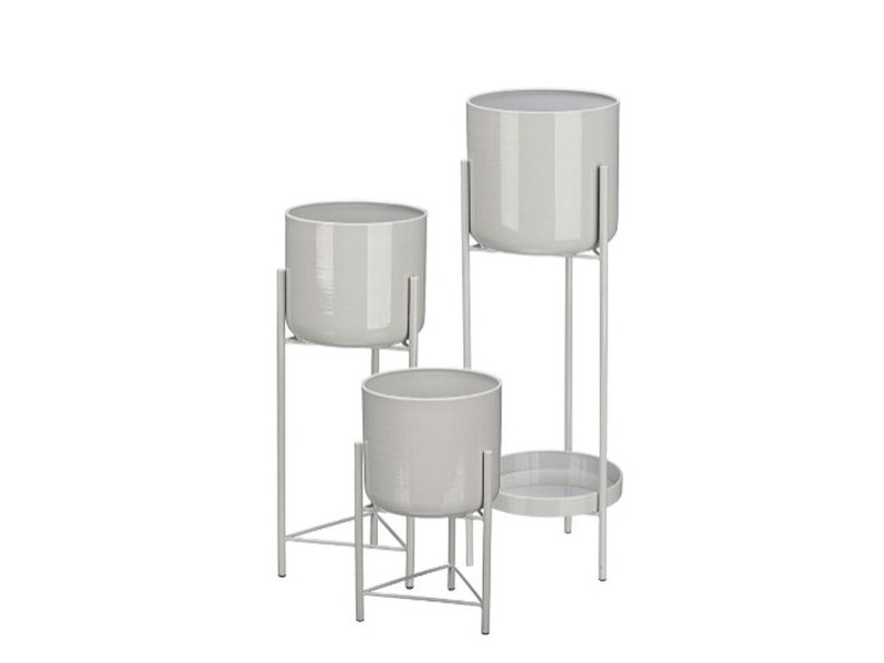 Комплект саксии Gift Decor Сив Желязо 3 Части (2 броя)