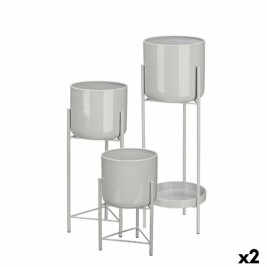 Комплект саксии Gift Decor Сив Желязо 3 Части (2 броя)
